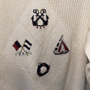 FINAL $ 
VTG Cape Isle Knitters Sweater Nautical Sailing Boating Casual L Men